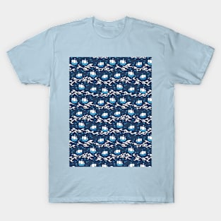 Blue Ship Voyage in the Sea Pattern II T-Shirt